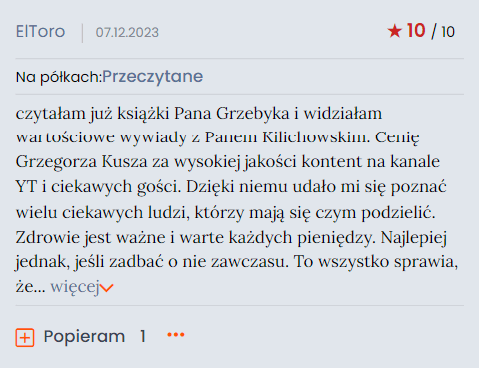 Opinia czytelnika Poradnika Zdrowia 5