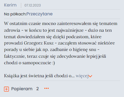 Opinia czytelnika Poradnika Zdrowia 7